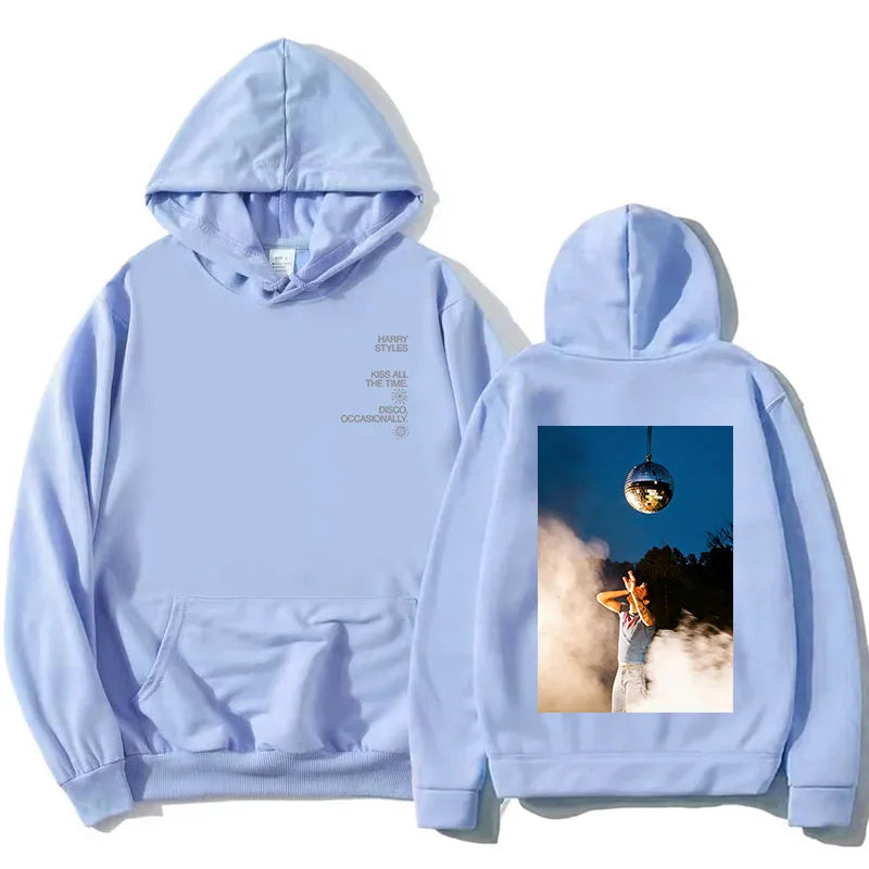 HarryStyles KISS ALL THE TIME. DISCO, OCCASIONALLY.  Hoodies Album Design Graphic Print Sweatshirts Women Clothing Fleece Hoodie