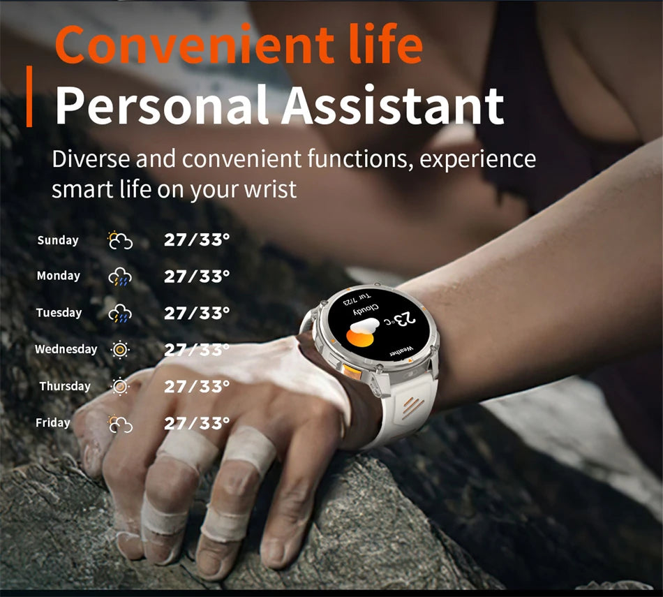 2026 New T-Rex 3 Ultra 1100mAh Smart Watch 5ATM Waterproof Outdoor Sports GPS Track Heart Rate Compass Bluetooth Call Smartwatch