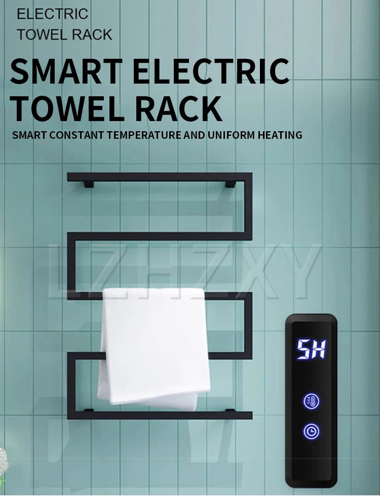 Intelligent timed temperature control electric towel rack clothes drying rack special-shaped bow 304 pendant