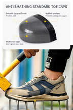 Safety Shoes Men With Steel Toe Cap Anti-smash Men Work Shoes Sneakers Light Puncture-Proof Indestructible Shoes Dropshipping