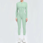 Women's Tracksuit Gym Workout Sports Clothes Outfit Zipper Jumpsuit Yoga Fitness Overalls Set Open Back Bodysuits Suit for Women