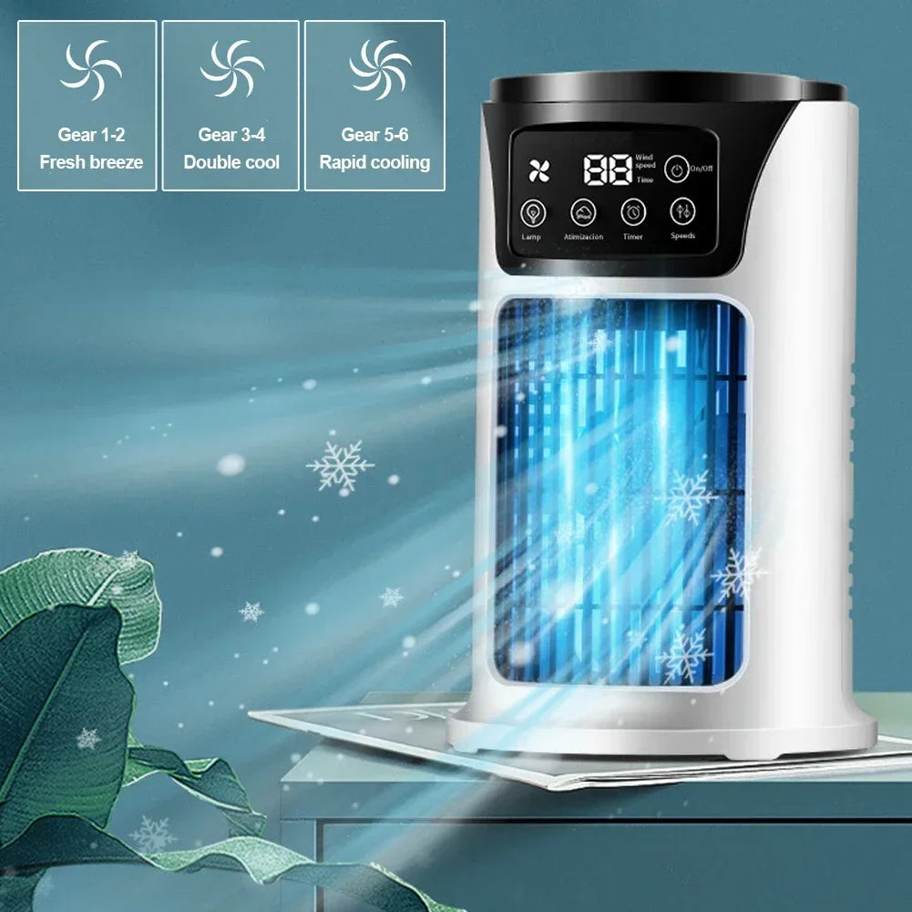 Multifunctional Evaporative Cooling Fan Portable Cold Air Conditioner Small Air Cooler Natural Air-cooled Fan for Desk