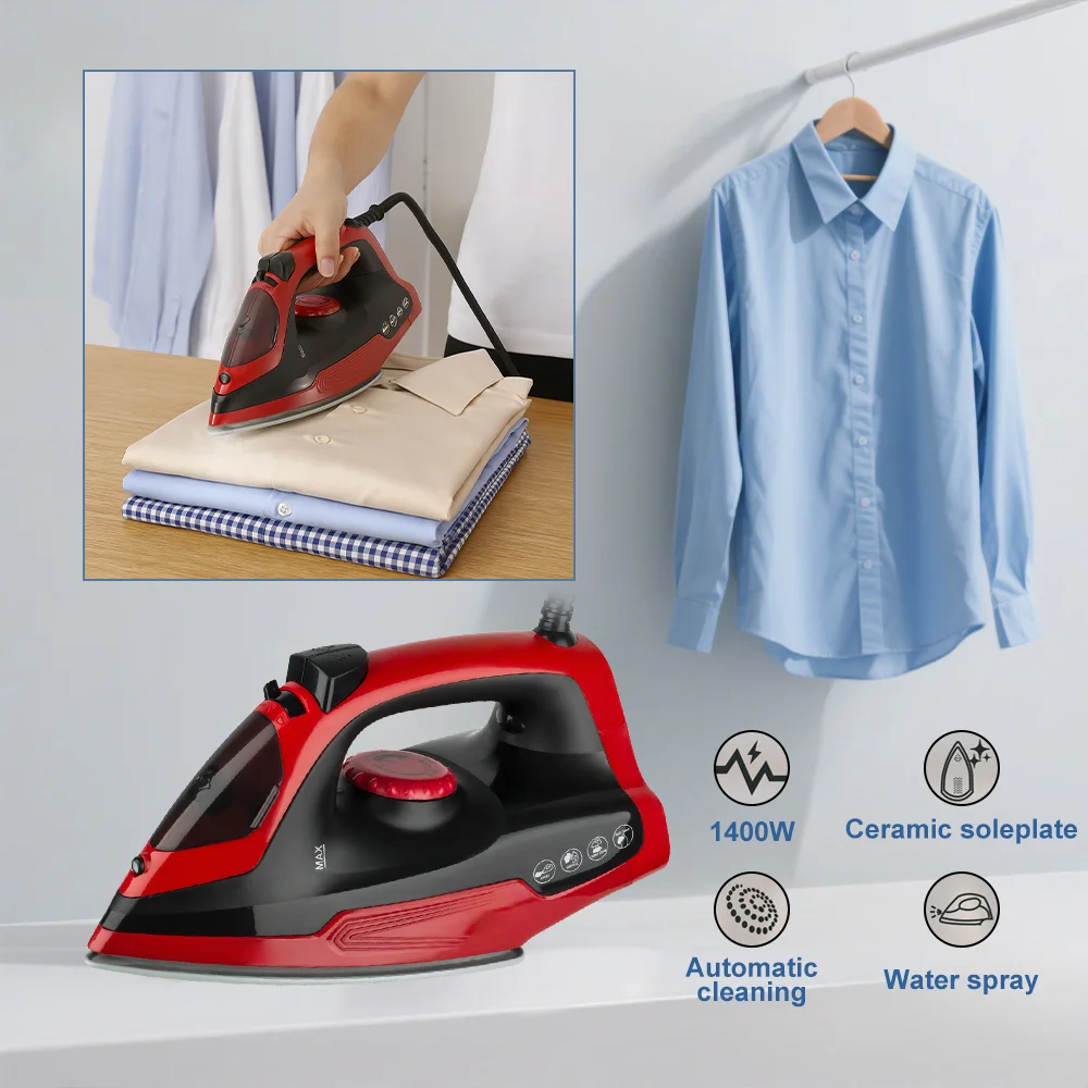 Electric Household Handheld Steam Iron Portable Iron 1400W 3 Gear Adjustable Ironing Machine For Clothes Fabric Dry Ironing Main image
