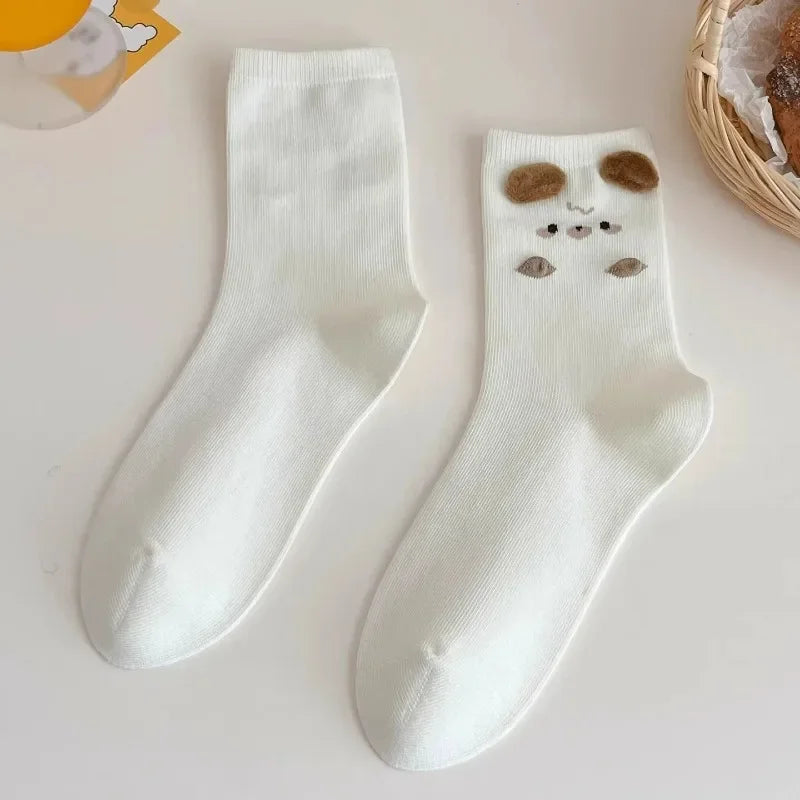 Fashion Sweet Cute 3D Animal Ears Pig Hosiery Winter Warm Cartoon Socks for Children Harajuku Cotton Soft Home Floor Sock