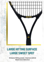 Golden-Dragon Carbon Fiber Tennis Racket For Adults, Ideal for Intermediate Training, Chinese Style Dragon, 50~60lbs, Free Gifts