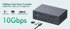 USB C Docking Station HDMI KVM Switch 2/3/4 PC 3 Monitors 4K@60Hz Thunderbolt 4 for 3 Monitors 2/3/4 Laptops with Displaylink