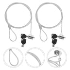 2Sets Security Hardware Cable Lock 6Ft Keyed Laptop Locking Cable for Notebook Pc Monitor Anti-Theft Device with Smooth Rotating