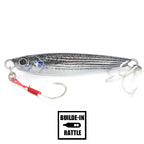 B&U Rattle Jig Sea Fishing Lures Metal Jig 40g 60g 80g Long Casting Lure Spinning Artificial Bait with Hook Spoon Fishing Tackle