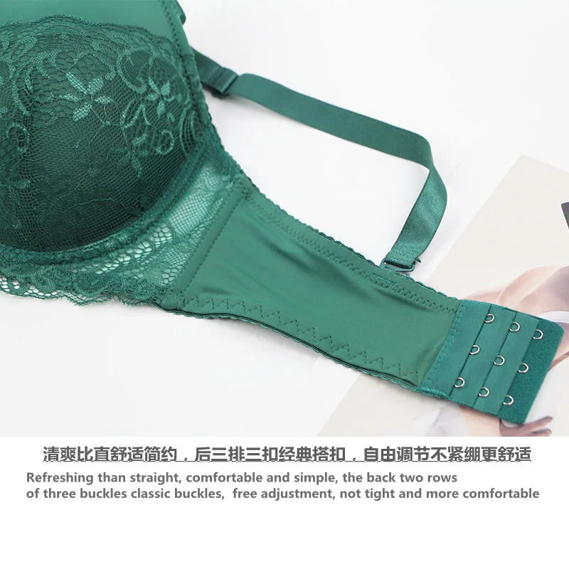 DaiNaFang Sexy Bras Set Green Black Beige Red White Purple Lace Bow Floral Underwear For Women Plus Size Lingerie