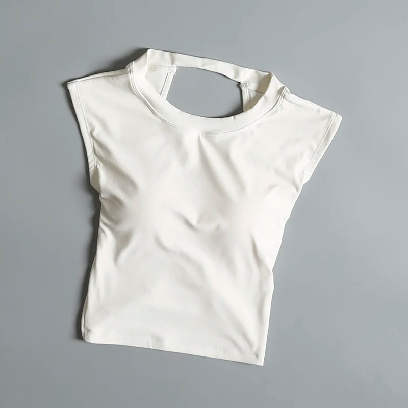 Sexy Backless Sports Vest Women Fixed Chest Pad Tight Quick-Drying Slim Fit Yoga Top Breathable Fitness Shirt