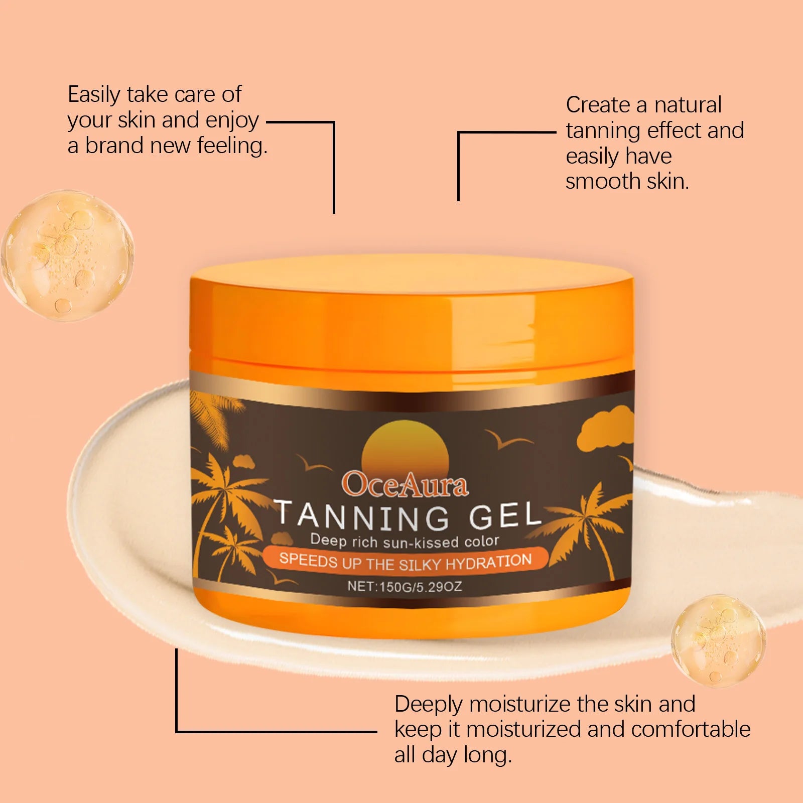 Body Tanning Gel Hydrating Lasting Natural Bronzing Soothe Drying Even Skin Tone Accelerate Dark Skin Sun Tanning Body Cream
