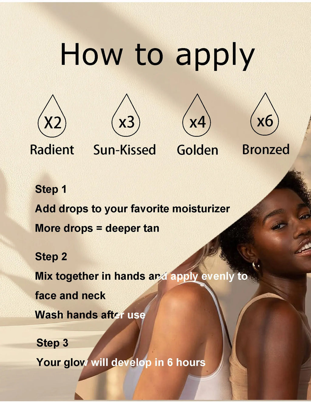 WK JALY Dark Self Tan Drops, Natural Self Tanner, Face & Body Glow with DHA, Carrot Oil, Aloe, Buildable, Streak Free Tan, Vegan