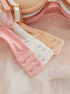 3PCS Women's Underwear Set Lace Trim Ribbed Push Up Bra Bow Comfortable Underwire Support Women's Bra