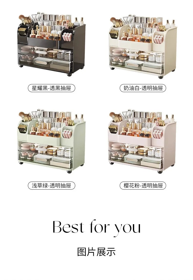 Desktop cosmetics storage box, makeup box, high-end dressing table, skincare product sorting box, dressing table storage rack