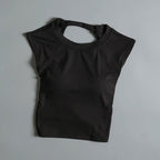 Sexy Backless Sports Vest Women Fixed Chest Pad Tight Quick-Drying Slim Fit Yoga Top Breathable Fitness Shirt