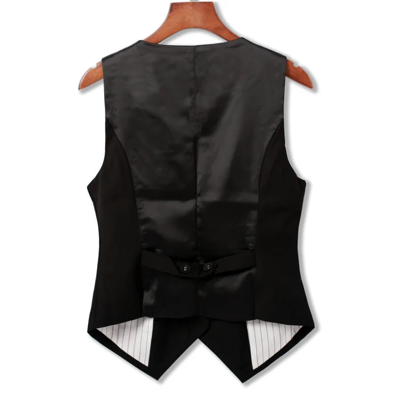 #0709 Spring Autumn Suit Vest Women Sleeveless Jacket Short Office Vest Coat Slim Single Breasted Vest Waistcoat Female Black Secondary image
