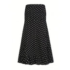 hirigin Polka Dot Floor-length Chiffon Skirt French Style Ruffled Mesh A-line Skirts Elegant Maxi Bottoms High Waist Streetwear
