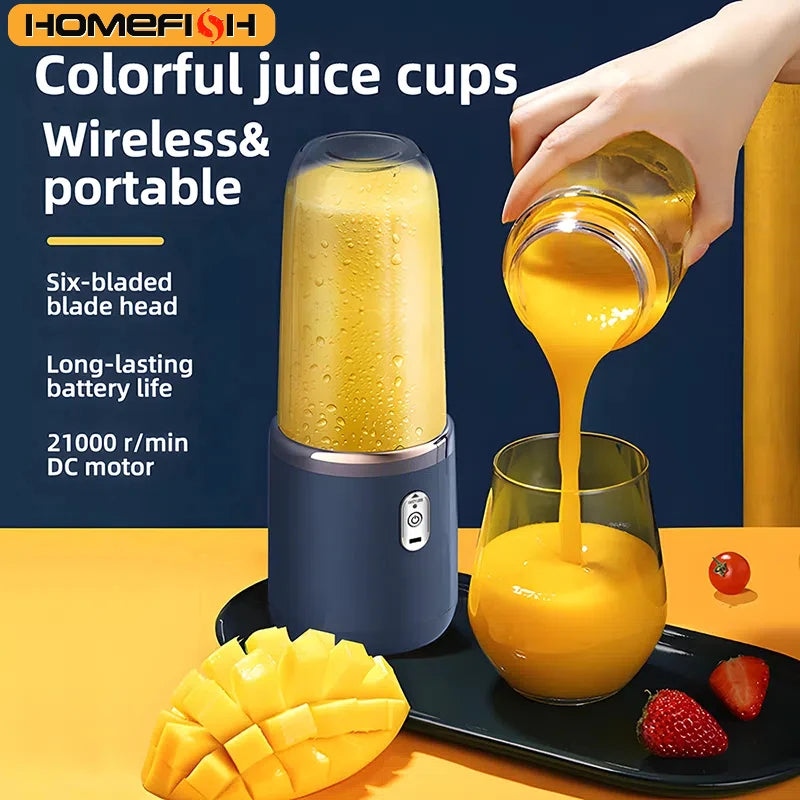 HOMEFISH Double Cup Multifunction Usb Fruit Mixers Juicers Portable Electric Juicer Blender Fruit Juicer Cup Food Milkshake Main image