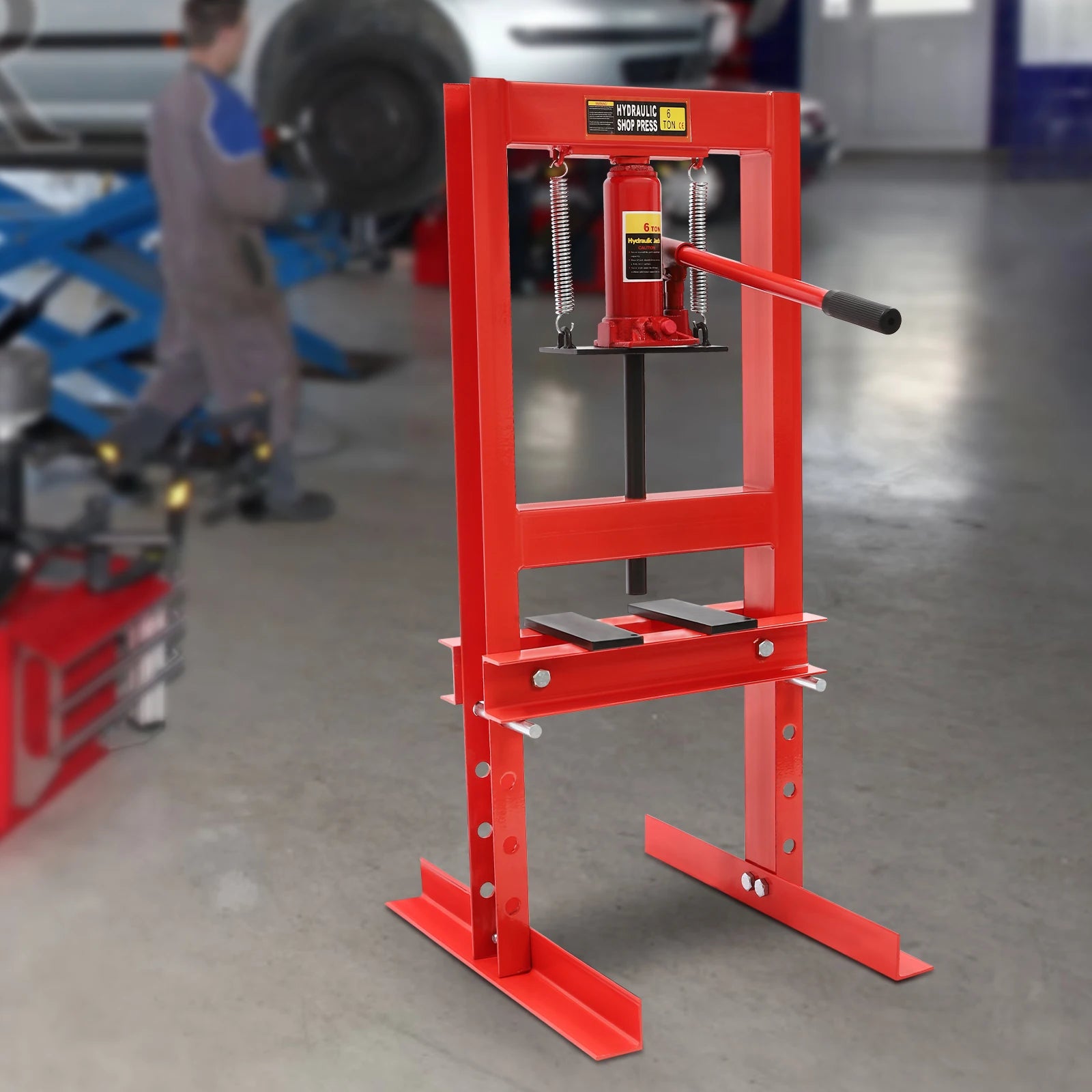 6Ton Hydraulic Shop Press H-Frame Hydraulic Garage Shop Floor Press Shop Press with Press Plates for Garage Shop Workshop Main image