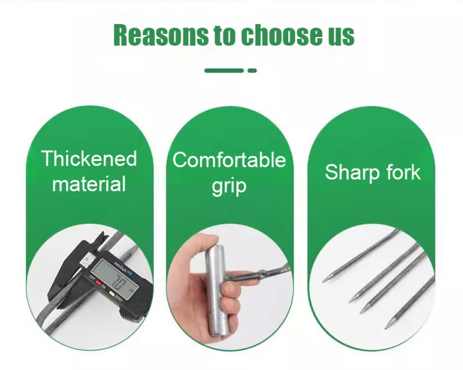 Handheld Adjustable Gardening Two Teeth Fork Stainless steel multifunction Gardening Spade Fork