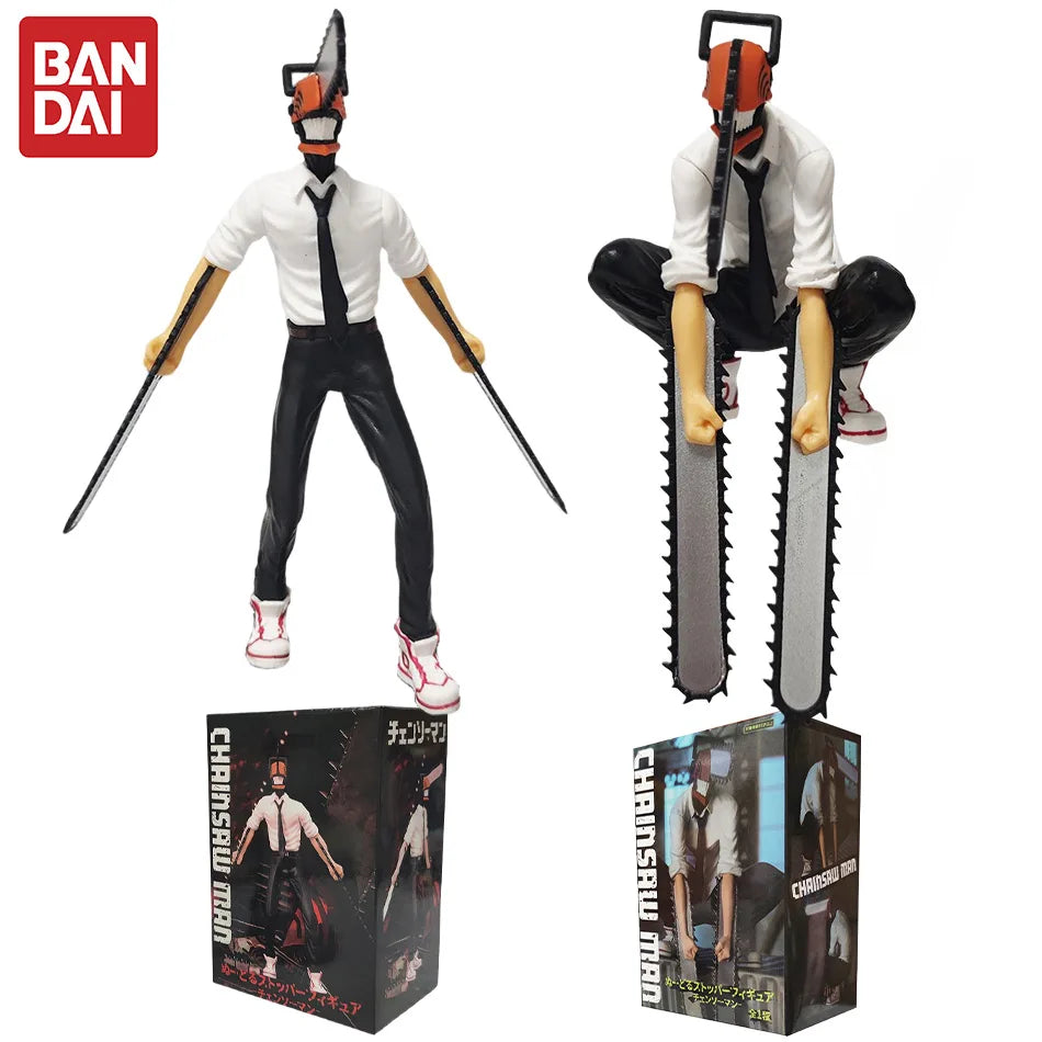 Anime Chainsaw Man Figure 2pcs Set Denji Action Figural 14-17cm Car Decoration Doll PVC Model Collection Toys Children Gifts