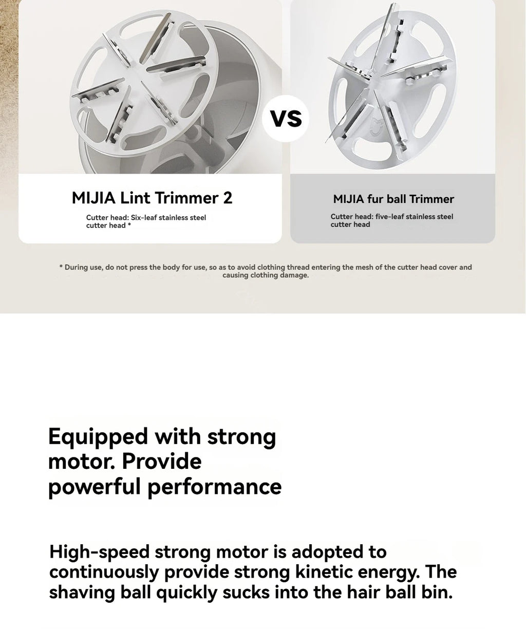 Xiaomi Mijia Lint Remover 2 Portable Electric Clothes Fuzz Pellet Trimmer Rechargeable Clothes Sweater Shaver 180-Minute Working