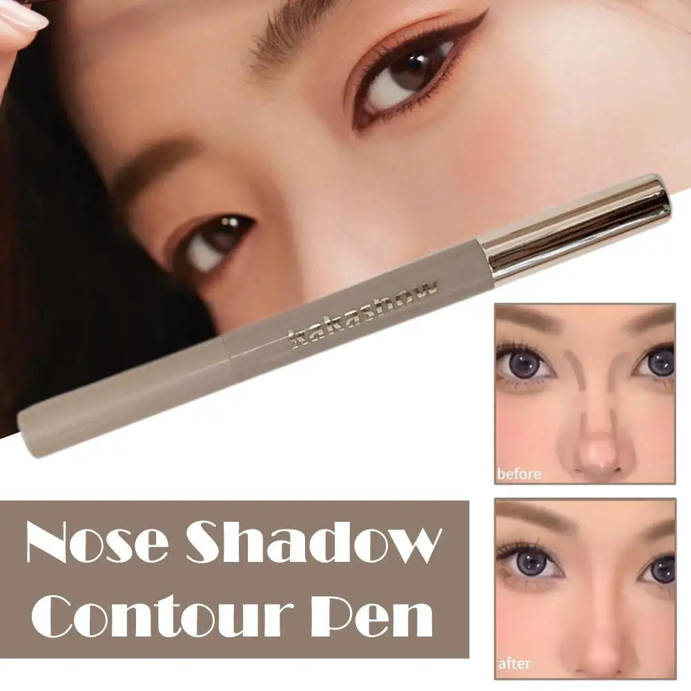 2026 New Nose Shadow Contour Pen With Sumdge Brush Naturally 3D And Brightening Contouring Stick Cream-Textured Nose Shadow Pen