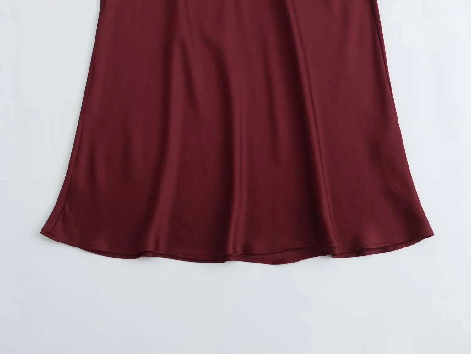 ETJ 2025  Women's spring new elegant fashion all-in-one stretch high-waisted A-line silk satin sag skirt multi-color option