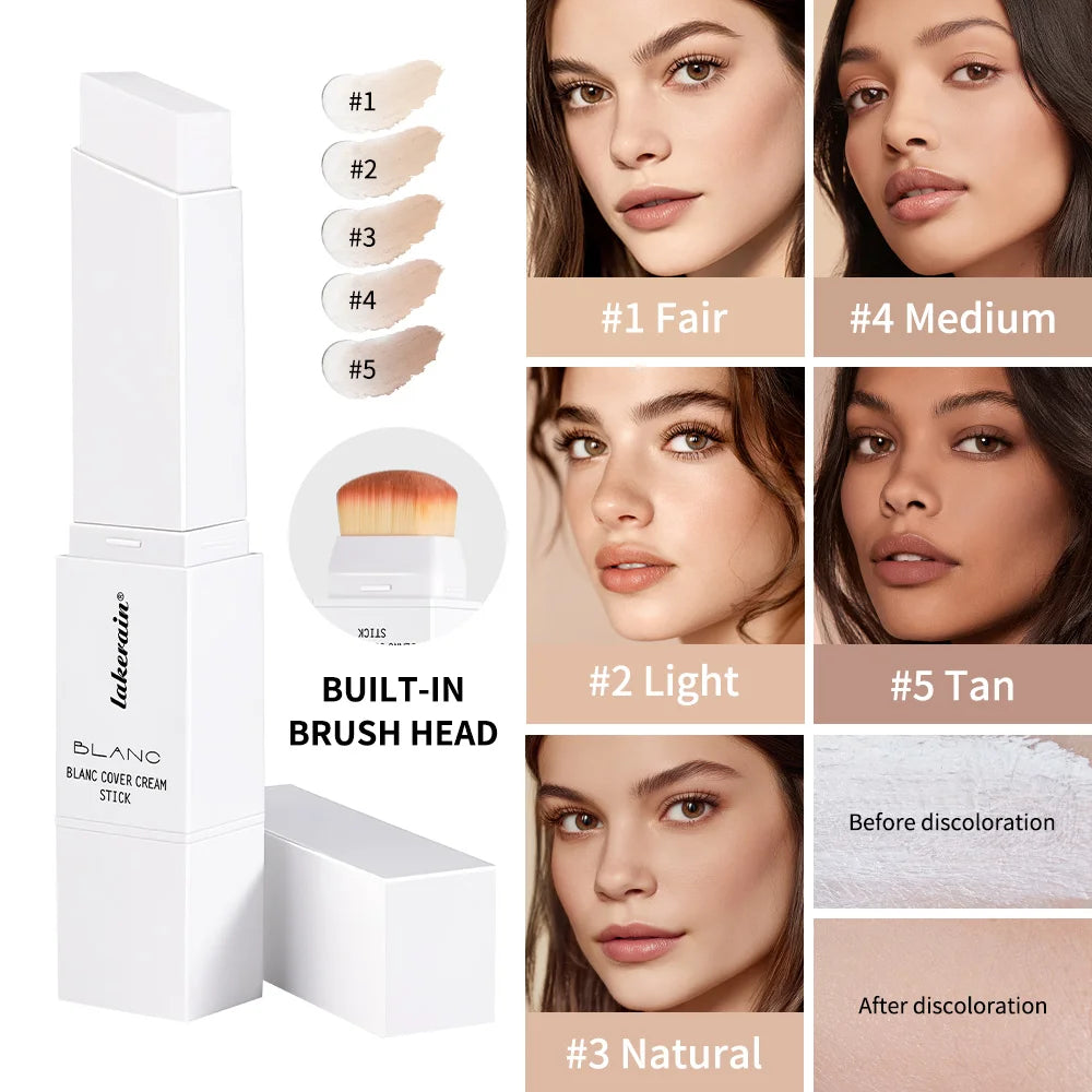 Foundation Stick Color Changing Foundation with Detachable Brush Blanc Cover Cream Stick Changing Hight Coverage Base Makeup Main image