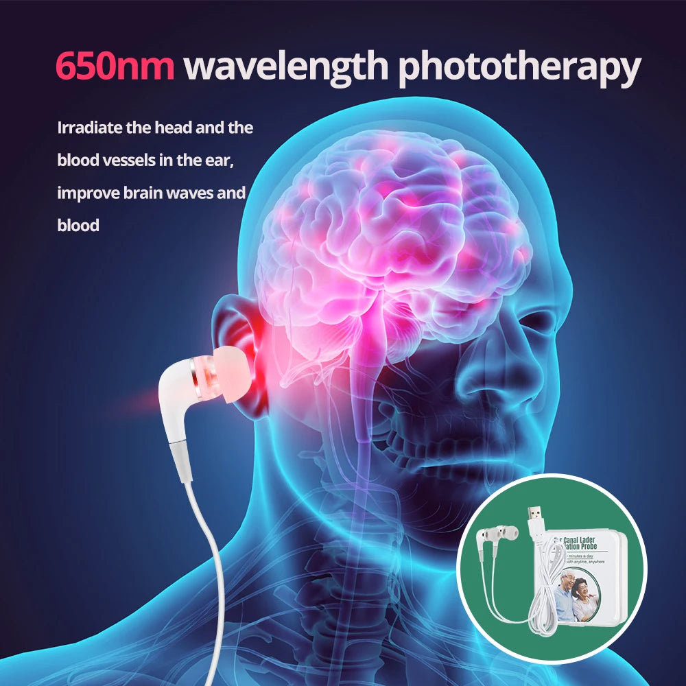 Ear Canal Laser Physiotherapy Line 650nm Red Light Balance High Blood Pressure Reduce High Blood Fat & Blood Sugar Laser Therapy Secondary image