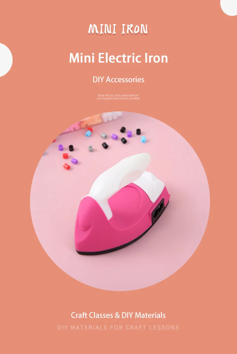 Mini Iron EU Plug Handmade DIY Electric Iron Craft Fuse beads tool Iron Sewing Tools Creative For Ironing Clothes Laundry Device
