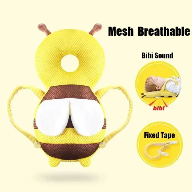 Head Back Protector Baby Protect Pillow Learn Walk Headgear Prevent Injured Safety Pad  prevention Fall Cartoon Bee Kids Pillows