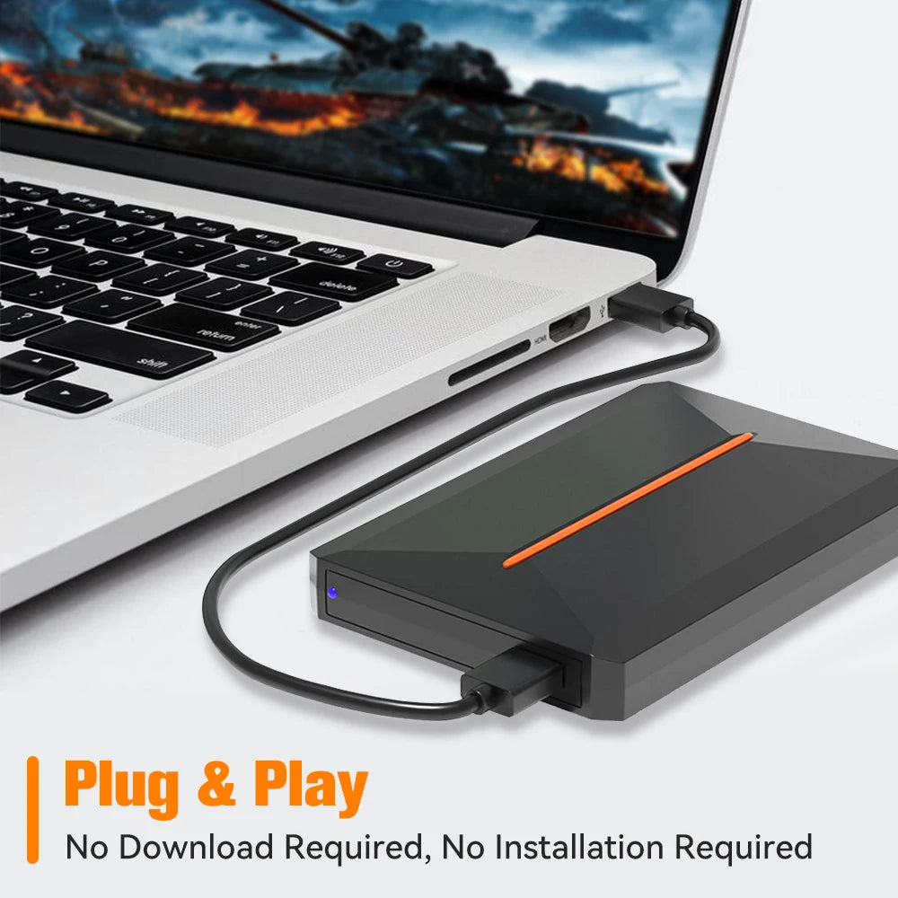 Launchbox 500GB Game Hard Drive Portable Gaming HDD with 3700+PC/3D Games for PS4/PS3/PS2/Wii/WiiU/Switch Game Console for PC