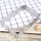 1pc large stainless steel adjustable telescopic active long square mousse ring cake baking mold