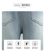 New 4-14 Years Spring Autumn Teenage Girls Jeans Full Print Bow Embroidery Fashion Wide-leg Denim Pants For Kids
