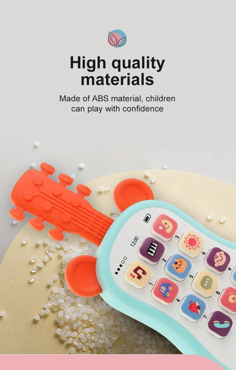Baby Early Education Toys Guitar phone Sound Toys Kid Multi functional Music Phones Analog Phones story machine for Children