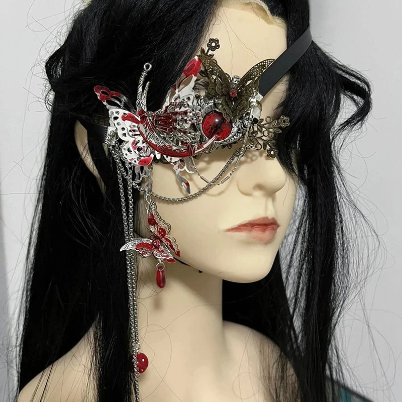 Anime Heaven Officials Blessing Tian Guan Ci Fu Hua Cheng Cosplay Eyeshade Eyepatch Butterfly Eye Mask Jewelry Accessory Prop