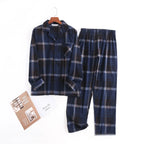 Men's Home Suits Long-sleeved Trousers Suits for Autumn and Winter Pijamas for Men Flannel Plaid Design Pajamas for Men