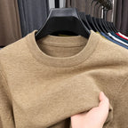 2025 New Men's Casual Sweater Round Neck Long Sleeve Knitted Sweater Diamond Pattern Fashion Versatile Top 2029