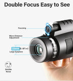 DISCOVERY 40x60 Monocular Telescope with Smartphone Holder & Tripod, High Power BAK4 Prism Lens Monocular For Hunting Camping
