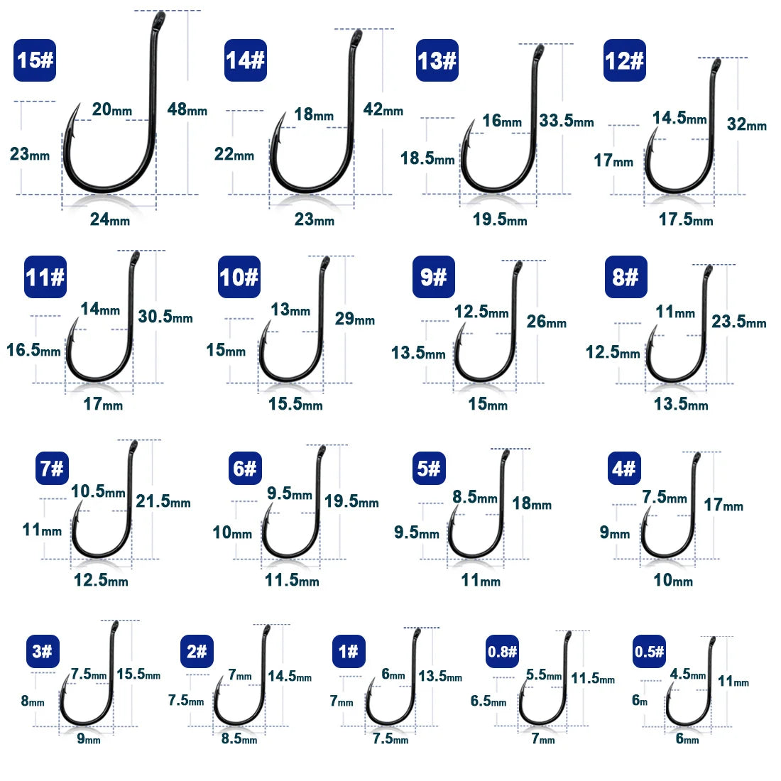 9KM Chinu Hooks 50~100Pcs Single Fishing Circle Hook Black High Carbon Steel for Saltwater Freshwater Porgy Bream Grouper