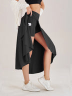 Summer Women Golf Tennis Dance Fitness Long Skirts Quick Drying Solid Female Lining High Waist Long Skirts Shorts