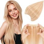 TESS Wire Hair Extensions Invisible Straight Wire Remy Human Hair Extensions with Transparent Line Clip In Hair Weft For Women