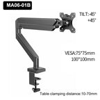 Single Monitor Mount for 13″–35″ Screens, Height Adjustable Monitor Arm with C-Clamp & Grommet Base, Home Office Monitor Stand
