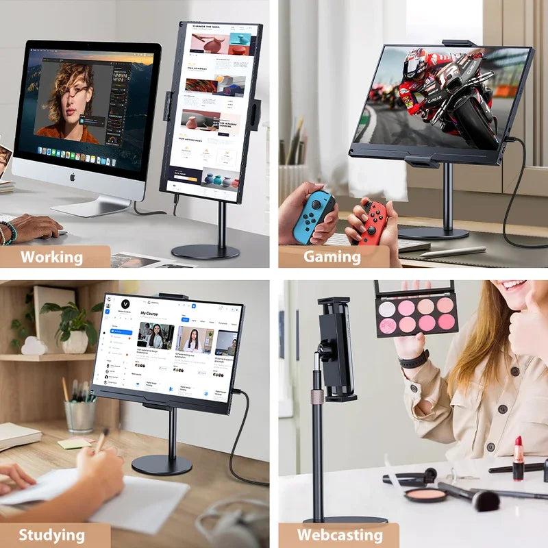 Tablet Stand Holder for iPad Portable Monitor Desk Stand Adjustable Height Heavy Base Tablet Bracket for Screen Kindle Display