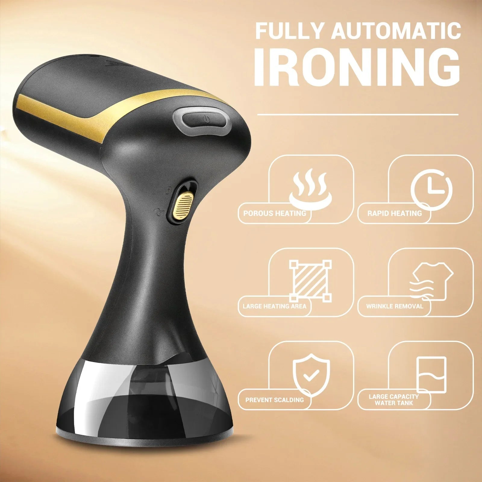1500W Handheld Steam Iron Fast-Heat Garment Steamer Portable Travel Foldable Ironing Machine Household Electric Fabric Steamer
