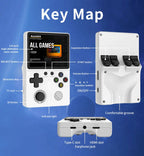 Newly Handheld Game Console with Multi-Platform Operation Support, HD IPS Screen, 3D Joystick, Ergonomic Game Console GB350
