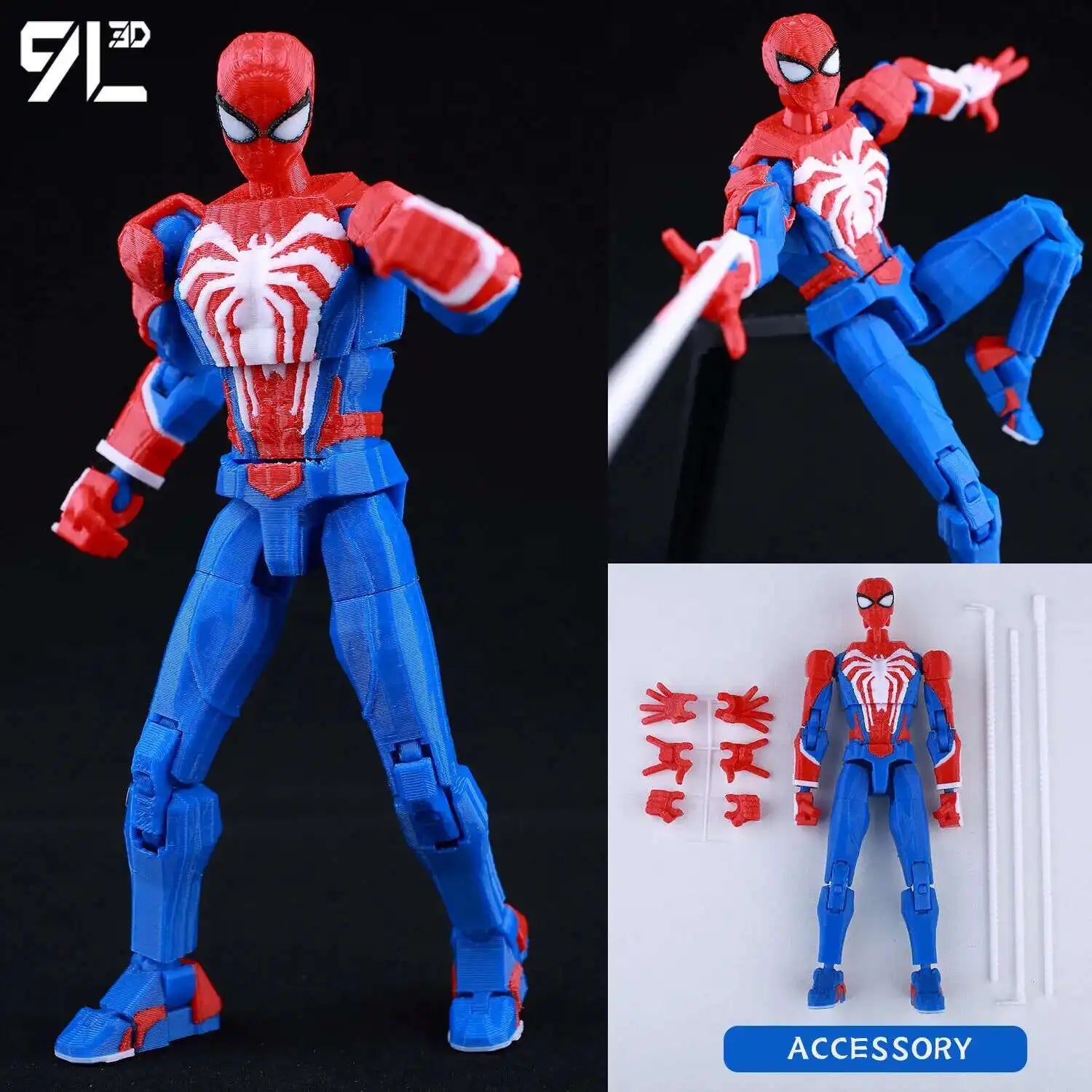 Venom Spider-Man Lucky13 Dummy13 Action Figures - 3D Printed T13 Multi-Jointed Shapeshift Mannequin Anime Collectible Toys