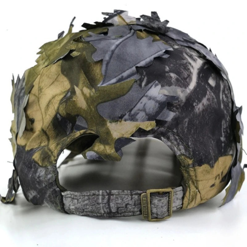Men's 3D Leaves Ghillie Camo Baseball Cap, Tactical Hunting Hat for Fishing & Outdoor