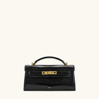 Luxury Leather and Woven Handbag with Vintage Metal Buckle, Elegant Short Handle, Stylish Women’s Tote for Evening & Daily Use